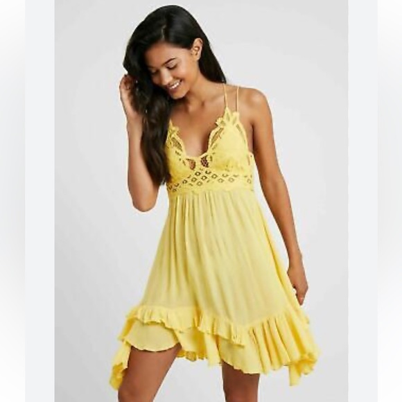 Free People Adella Slip Dress yellow size XS - Picture 8 of 13